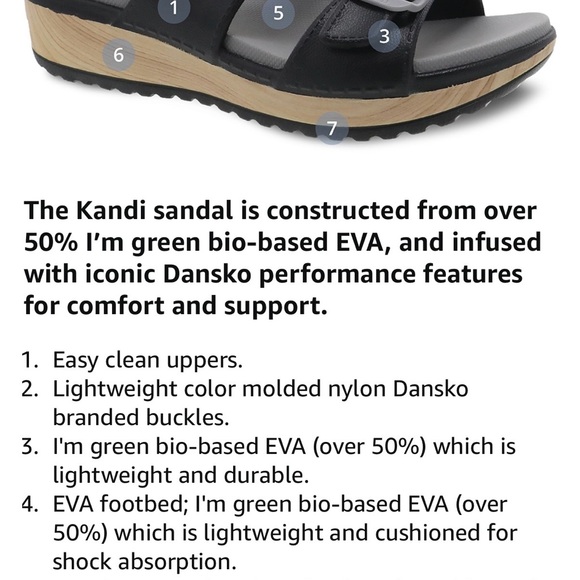 Dansko Kandi Black Lightweight Sandals 7.5/8 - Picture 12 of 12
